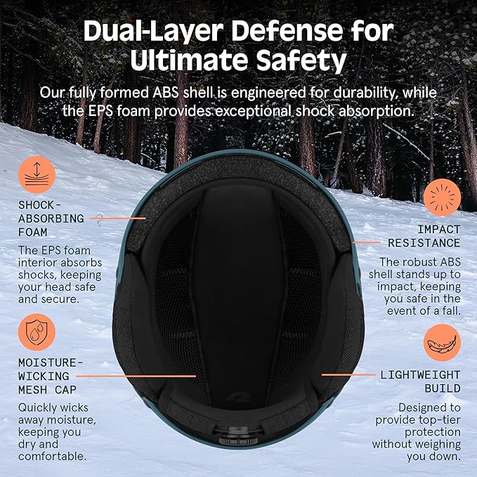 Retrospec Comstock Ski Helmet - Snowboard Helmet for Adults & Youth - Adjustable Fit Snow Helmet with Protective Shell and Breathable Vents for Men, Women, Boys & Girls-StrideForce Fitness