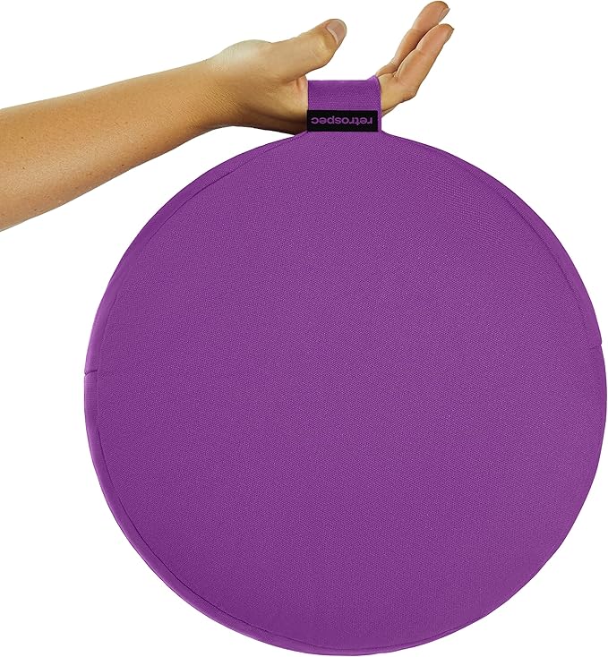 Retrospec Sedona Zafu Meditation Cushion Filled w/Buckwheat Hulls - Yoga Pillow for Meditation Practices - Machine Washable 100% Cotton Cover & Durable Carry Handle, Round-StrideForce Fitness