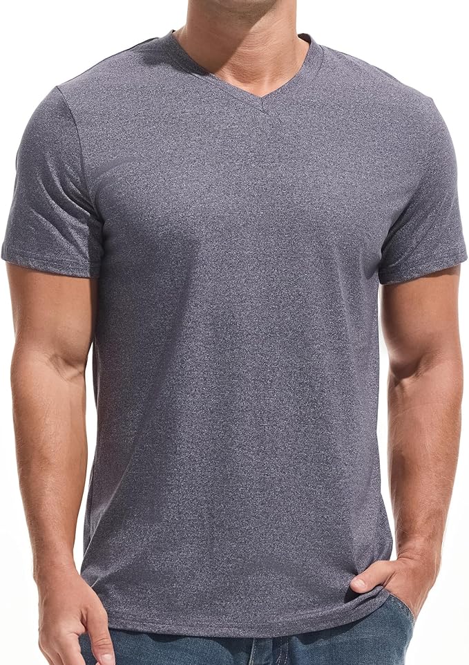 VEIISAR Premium V Neck T Shirts for Men - Modern Fitted Tees Vneck Undershirts-StrideForce Fitness