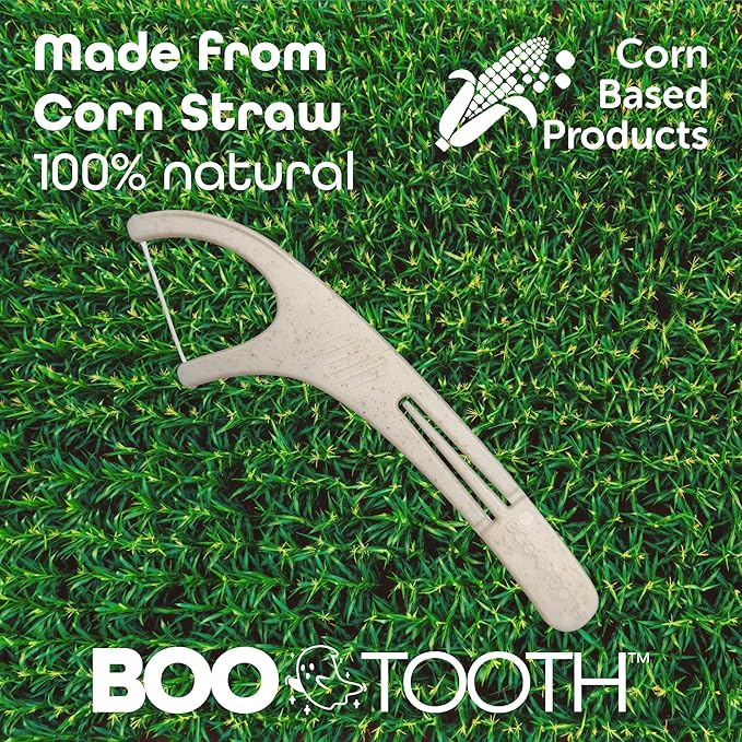World’s First Eco-Friendly 3-in-1 Dental Floss Pick – Thin Flosser with Foldable Toothpick & Tongue Scraper – 100 Count, Biodegradable, Mint 100 Picks