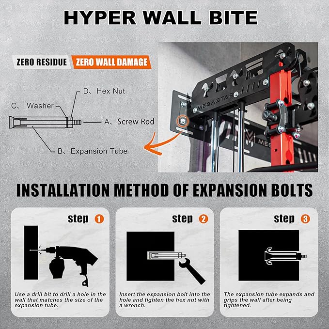 Wall Mounted Power Rack – 1600LB Capacity Compact Commercial Home Gym with Dual Cable Crossover, LAT Pulldown, Multi-Grip Pull-Up Bar & Landmine Attachment for Small Spaces, P67 Striker Red-StrideForce Fitness