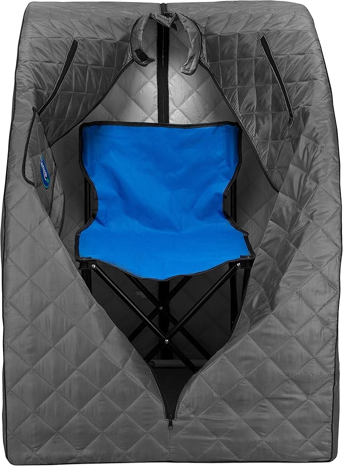 Durasage Lightweight Portable Personal Steam Sauna Spa - 800W Steam Generator, 60-Min Timer, Zippered Access, Single Front Pocket, Foldable Frame & Chair - Indoor Use, at-Home Relaxation Kit-StrideForce Fitness
