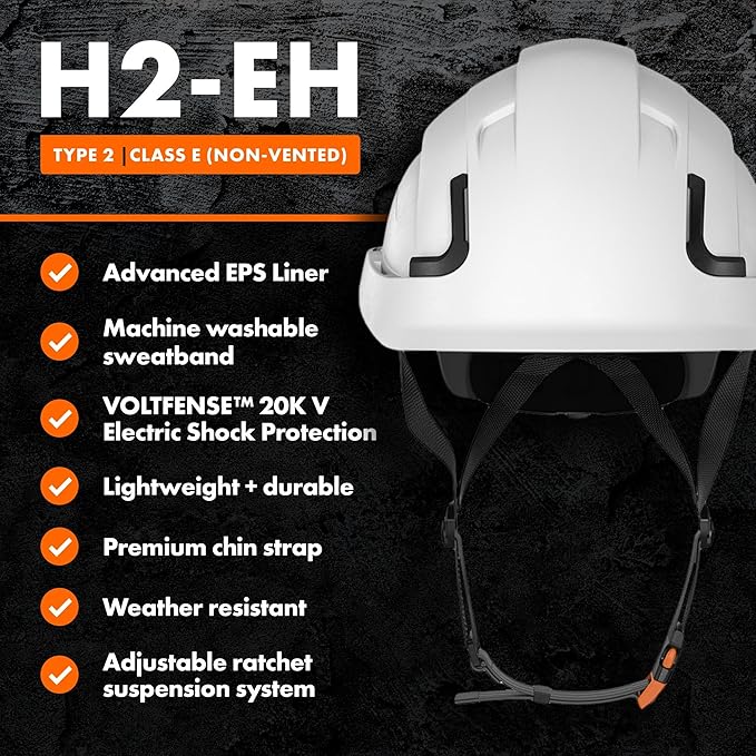Defender Safety H2 Safety Helmet Hard Hat, Type 2 Class C and E, ANSI Z89.1 and EN 12492 Rated-StrideForce Fitness