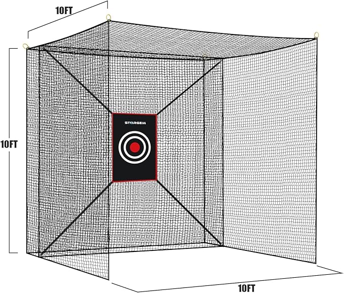 Storgem Golf Batting Cage Net with Extra Striking Net, Net Only, Heavy Duty Golf Hitting Practice Net, Backyard Batting Cage for Sports Training-StrideForce Fitness