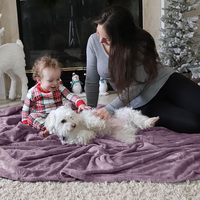 Bedsure Fleece Throw Blanket for Couch Fog Purple - Lightweight Plush Fuzzy Cozy Soft Blankets and Throws for Sofa, 50x60 inches-StrideForce Fitness