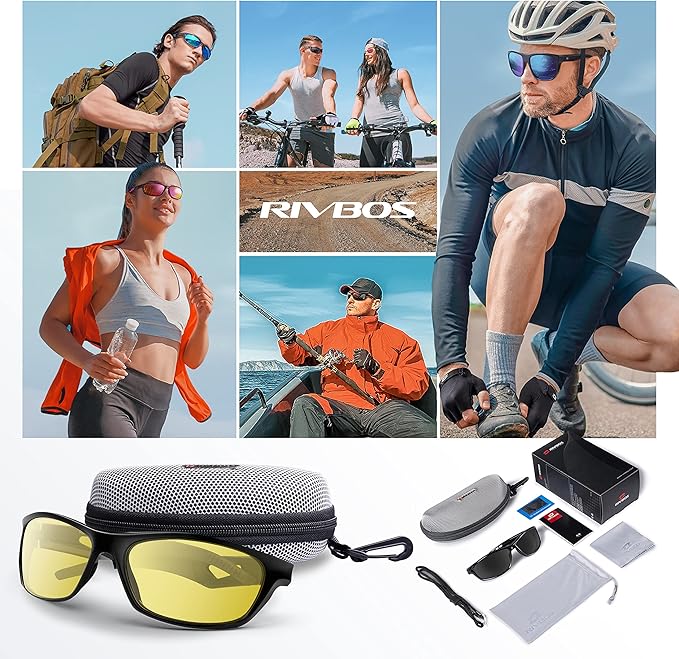 RIVBOS Sunglasses for Men Women Polarized UV Protection Sports Fishing Driving Shades Cycling RB833-StrideForce Fitness