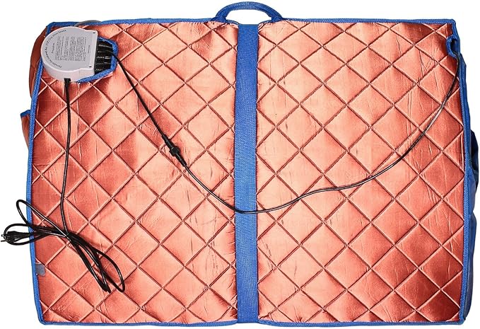 Infrared Sauna, Low EMF Negative Ion Portable Indoor Sauna with Chair and Heated Footpad, Copper, Large-StrideForce Fitness