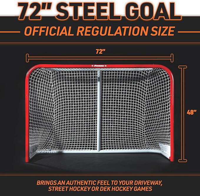 Franklin Sports Street Hockey Goal - Official Regulation Steel Hockey Net - Street Hockey Goal Set-StrideForce Fitness