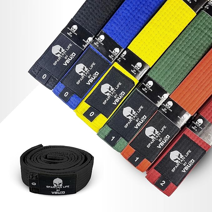 Karate Belt, All-Purpose Martial Arts Belt, Judo, Taekwondo Belt, Durable MMA Color Rank TKD Belt Size 0-6.-StrideForce Fitness