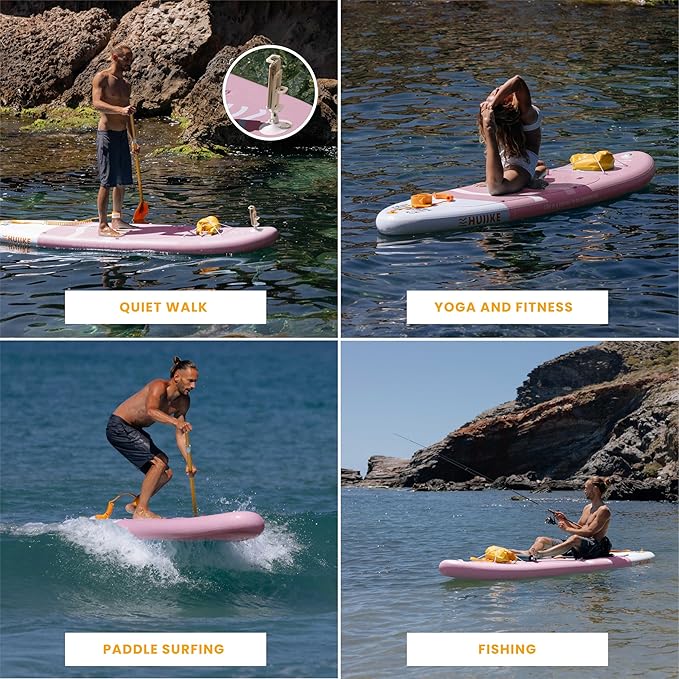 Inflatable Paddle Board for Adults with Accessories Included, Oar, Fins, Pump. Stand Up Paddleboard Great Stability and Resistance. 10’ x 33" x 5.9", Maximum Load 286 lb-StrideForce Fitness