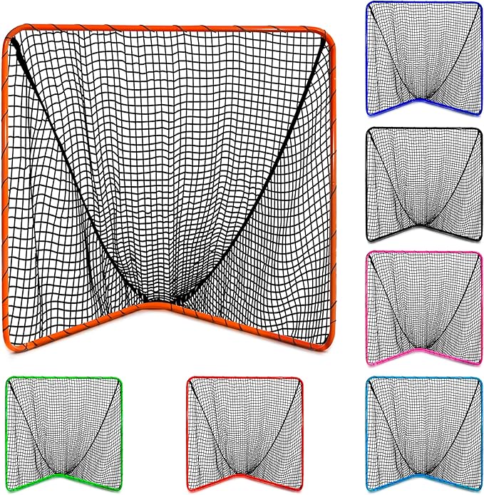 Velocity - Lacrosse Goal - Portable Steel Frame with Black Net, Perfect for Youth and Adult Training, Backyard Design-StrideForce Fitness