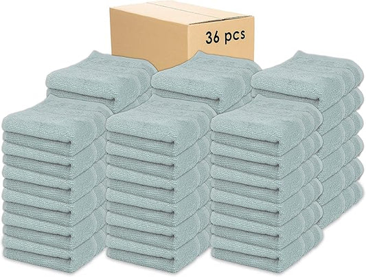 Kaufman - Premium Hand Towels Set for Bathroom, Spa, Gym, and Face Towel 100% Cotton Ring Spun, Ultra Soft Feel and Highly Absorbent Towels (Aqua, 36-PK)-StrideForce Fitness