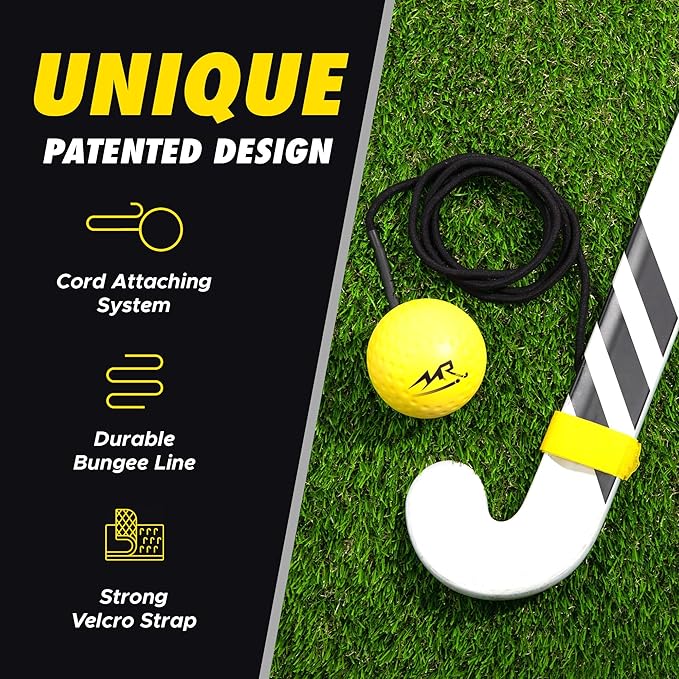 LLC - Hockey Trainer, Professional Field Hockey Ball for Solo Hockey Training, Off-Field Speed Training System, Hockey Stick Handling Balls, Portable with Sturdy Bungee Line, 1 Count-StrideForce Fitness
