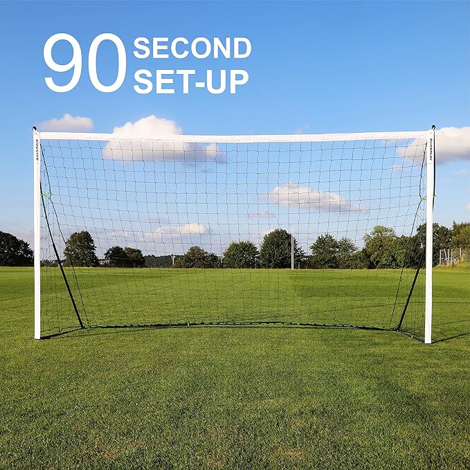 QUICKPLAY Kickster Soccer Goal Range – Ultra Portable | Quick and Easy Set Up | Includes Net and Carry Bag | Available in 7 Sizes | Backyard Soccer Net for Kids & Adults [Single Goal]-StrideForce Fitness