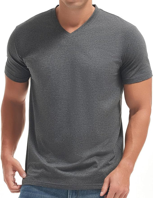 VEIISAR Premium V Neck T Shirts for Men - Modern Fitted Tees Vneck Undershirts-StrideForce Fitness
