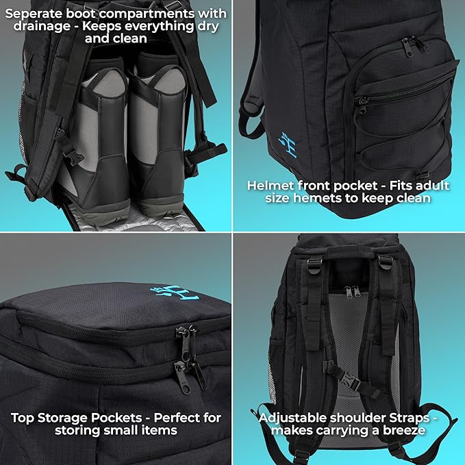 5th Element 60L Boot Bag Backpack for Ski, Snowboard, Skates, Travel & Accessories-StrideForce Fitness