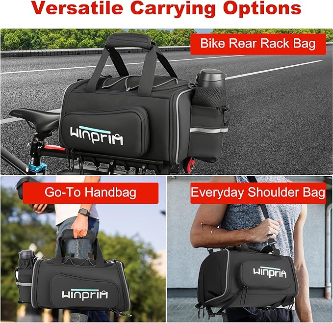 Bike Bags for Bicycle Rack Bags,18-20L Pannier Trunk Pannier with Rain Cover,Water Resistant Ebike Saddle Bag for Rear Rack handlebar Shoulder Bag for Commuter Travel Outdoor Cycling,900D-StrideForce Fitness