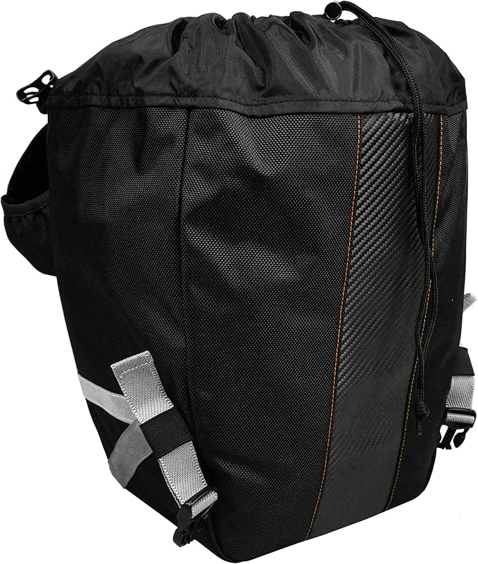 Ibera Bicycle Bag PakRak Clip-On Quick-Release All Weather Bike Panniers (Pair), Includes Rain Cover , Black-StrideForce Fitness