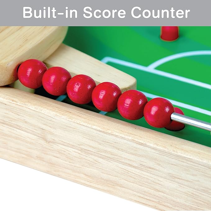 Flipkick: Wooden Tabletop Football/Soccer Pinball Games, Indoor Portable Sport Table Board for Kids and Family-StrideForce Fitness