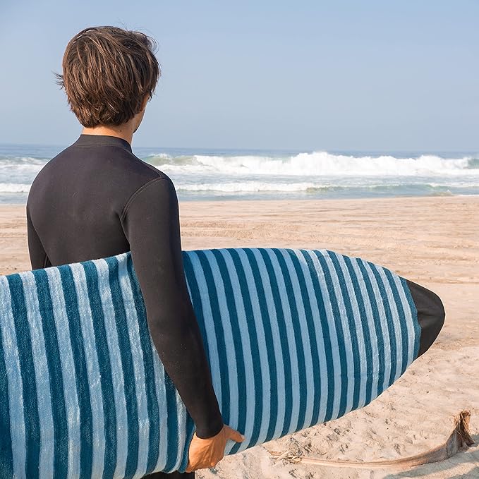 Surf Squared Surfboard Sock Cover and Paddleboard Cover - Lightweight Stretch Protective Surfboard Bag - Surfing Accessories - Shortboard, Longboard, Hybrid, Wakesurf, Standup Paddleboard SUP-StrideForce Fitness