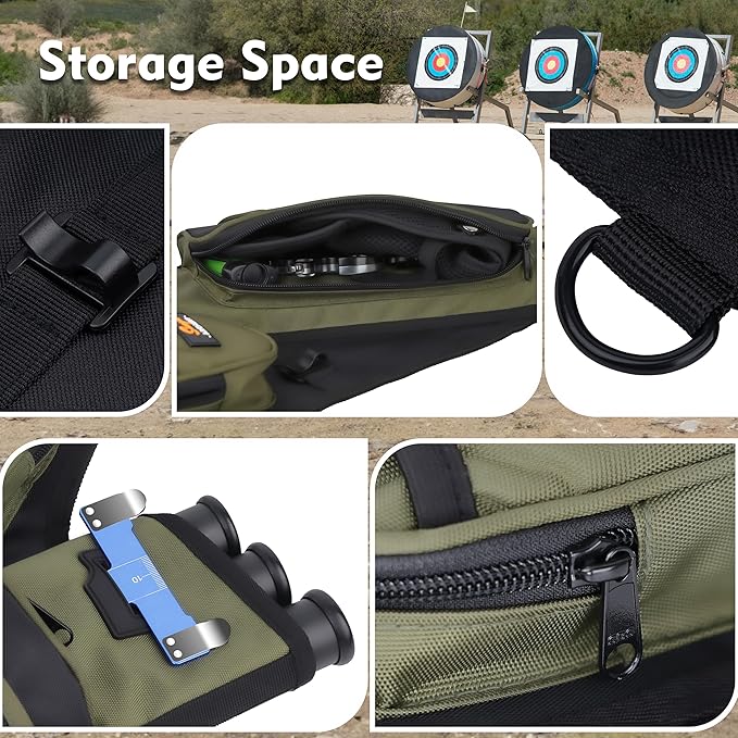 SUNYA Archery Hip Quiver for Arrows. Includes 3 Tubes Arrow Holder, Accessories Pockets and Waist Belt. Fit for Compound and Recurve Bow Practice.-StrideForce Fitness