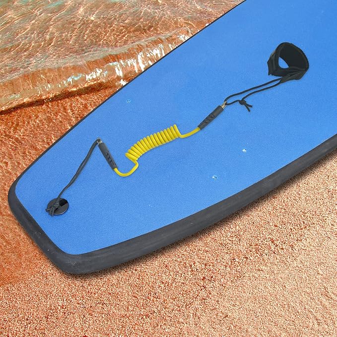 Bodyboard Leash Coiled Rope 4FT |Surf Accessories Replacement Surfboard Leash Red and Yellow-StrideForce Fitness