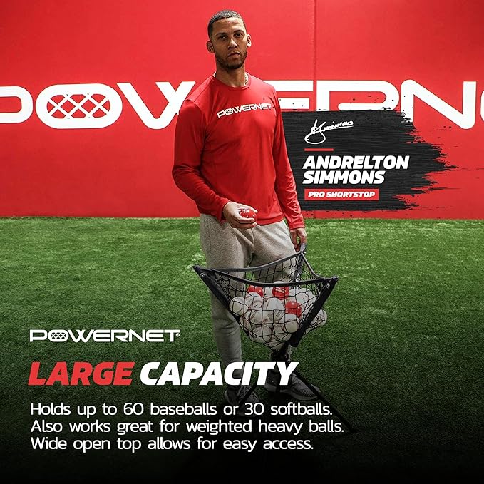 PowerNet Baseball Softball Practice Net 7x7 with Baseball Accessories for Practice Pitching, Batting & Fielding, Ball Caddy, Weighted Baseballs, Tee-StrideForce Fitness