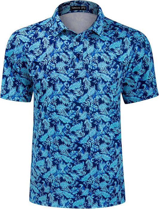 TAPULCO Mens Quick Dry Polo Shirts Camouflage Pattern Performance Athletic Lightweight Breathable Casual Golf Tshirts-StrideForce Fitness