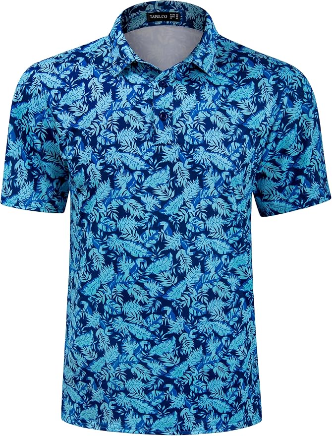 TAPULCO Mens Quick Dry Polo Shirts Camouflage Pattern Performance Athletic Lightweight Breathable Casual Golf Tshirts-StrideForce Fitness