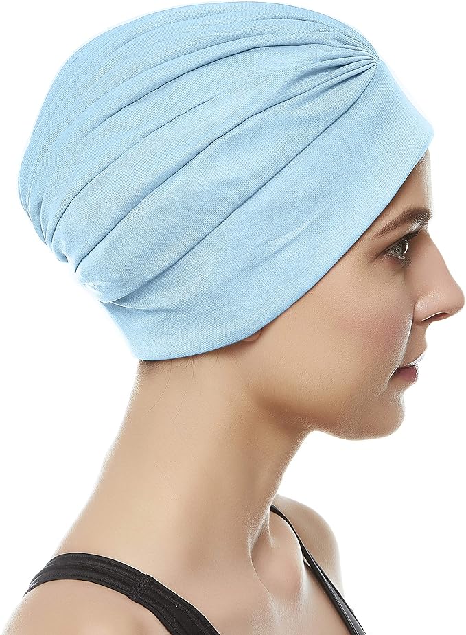 BEEMO Swim Caps for Women Swimming Turban Polyester Latex Lined Pleated for Ladies-StrideForce Fitness