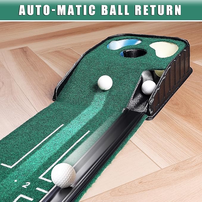 CHAMPKEY Golf Putting Green Indoor - Advanced Guides Golf Putting Mat - Enhance Putting Accuracy and Challenge-StrideForce Fitness