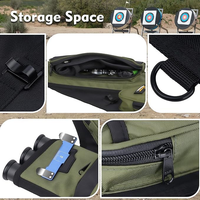 SUNYA Archery Hip Quiver for Arrows. Includes 3 Tubes Arrow Holder, Accessories Pockets and Waist Belt. Fit for Compound and Recurve Bow Practice.-StrideForce Fitness
