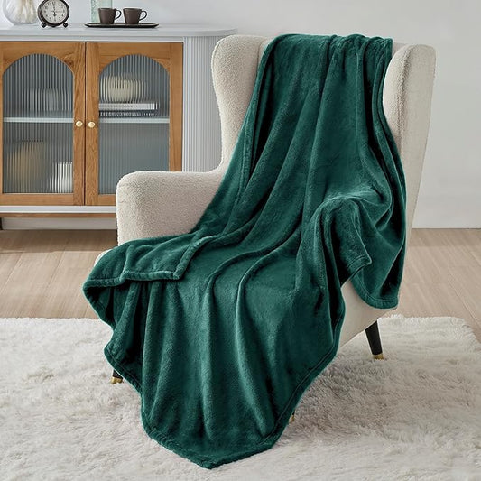 Bedsure Fleece Blanket Twin Size Emerald Green - 300GSM Lightweight Plush Fuzzy Cozy Soft Warm Blanket for Bed, Sofa, Couch, Travel, Camping, 60x80 inches-StrideForce Fitness