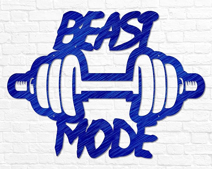 Beast Mode Metal Sign | Metal Home Gym Sign | Fitness Sign | Fitness Quote | Motivation Decor | Workout Decor Sign | Gym Wall Art | Weightlifting | Crossfit Sign | Boyfriend Gift-StrideForce Fitness
