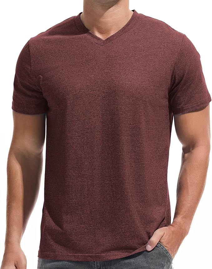 VEIISAR Premium V Neck T Shirts for Men - Modern Fitted Tees Vneck Undershirts-StrideForce Fitness