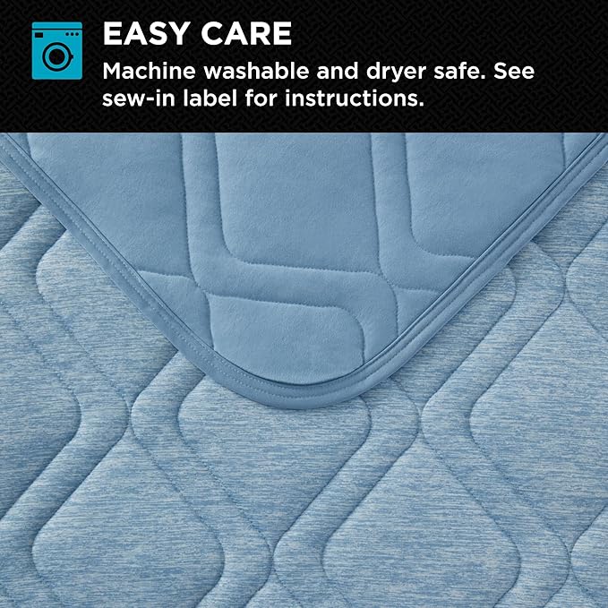 Brookstone Cooling Comfort Throw - Innovative Cooling Dual-Sided Throw - Oversized Cool Blanket for Hot Sleepers - Cooling Blankets for Sleeping - Nylon and Polyethylene Cooling Blanket - Faded Denim-StrideForce Fitness