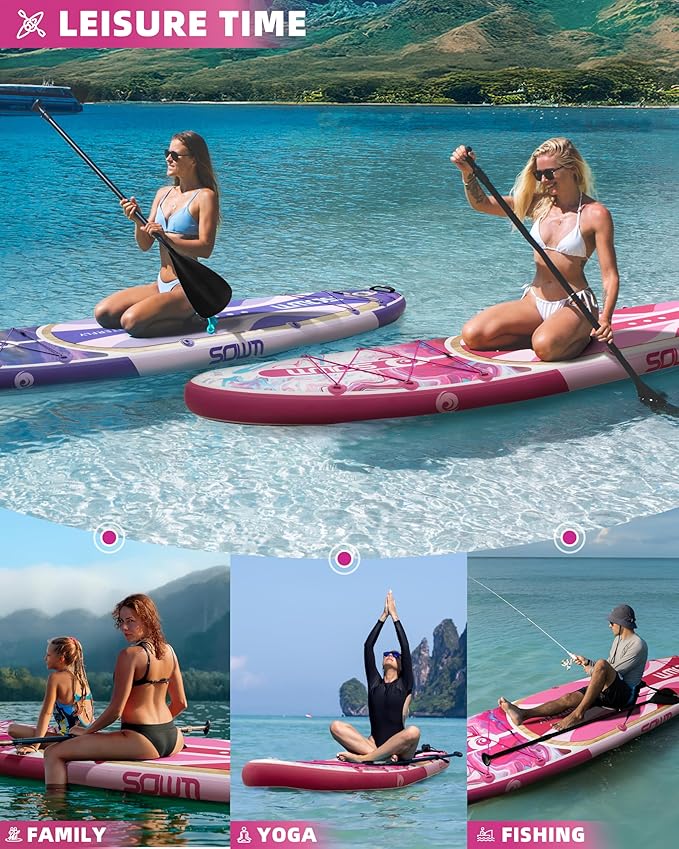 Inflatable Paddle Boards 11'x33'', Stand Up SUP Paddle Board Inflatable for Adults Youth, Extre Wide & Non-Slip Sup of All Skill Levels-StrideForce Fitness