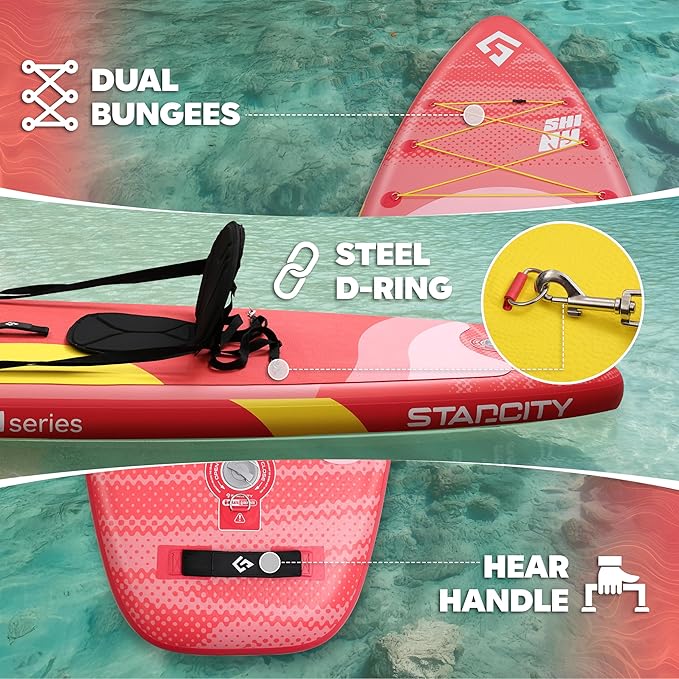 Starcity 11'*34"*6" Blow Up Paddle Board, Inflatable Paddle Board,Paddle Board,Spacious and Stable, Anti Slip and Easy to Operate, Large Size Suitable for Single Person/Family/Pet Use.-StrideForce Fitness