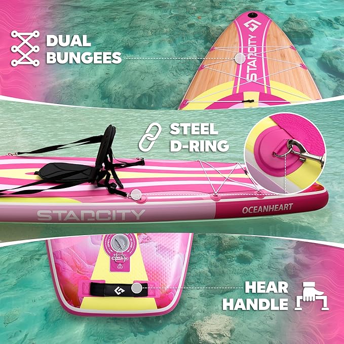 Starcity 11'6"*34"*6" Stand Up Paddle Board,Inflatable Paddle Boards for Adults w/a Simple and Non Slip Design, Moderate Length and Easy Operation, Suitable for Adults.-StrideForce Fitness