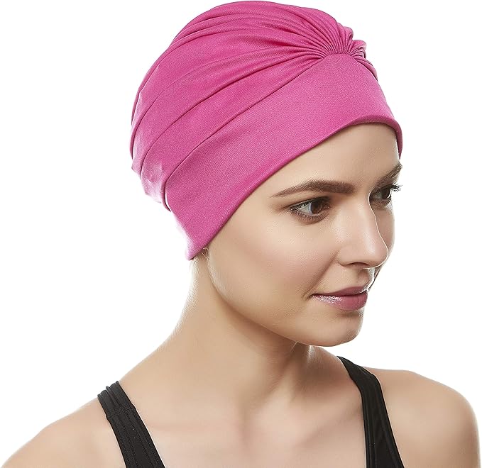 BEEMO Swim Caps for Women Swimming Turban Polyester Latex Lined Pleated for Ladies-StrideForce Fitness