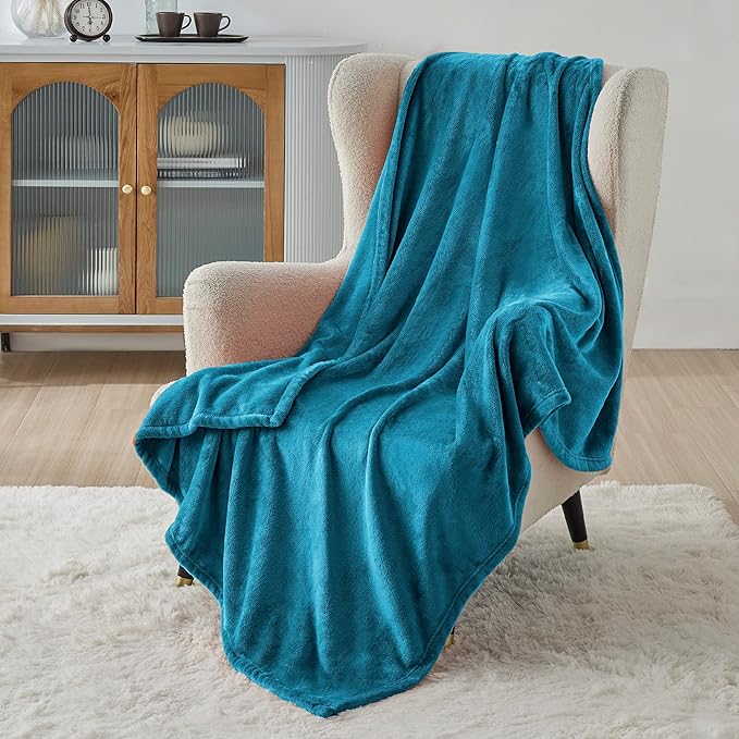 Bedsure Twin XL Fleece Blanket Dorm Bedding - Lightweight Soft Cozy Blankets for Bed, Sofa, Couch, Travel, Camping, Teal Blue, 66"x90"-StrideForce Fitness