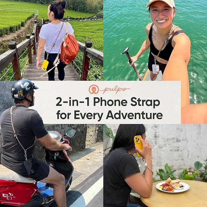 Pulpo 2-in-1 Cell Phone Wrist Strap and Lanyard Sage - Anti Theft Phone Lanyard for Men & Women, Wrist Straps for Phones, Lanyards for Smartphones, Adjustable Cellphone Leash & Safety Strap Tether-StrideForce Fitness