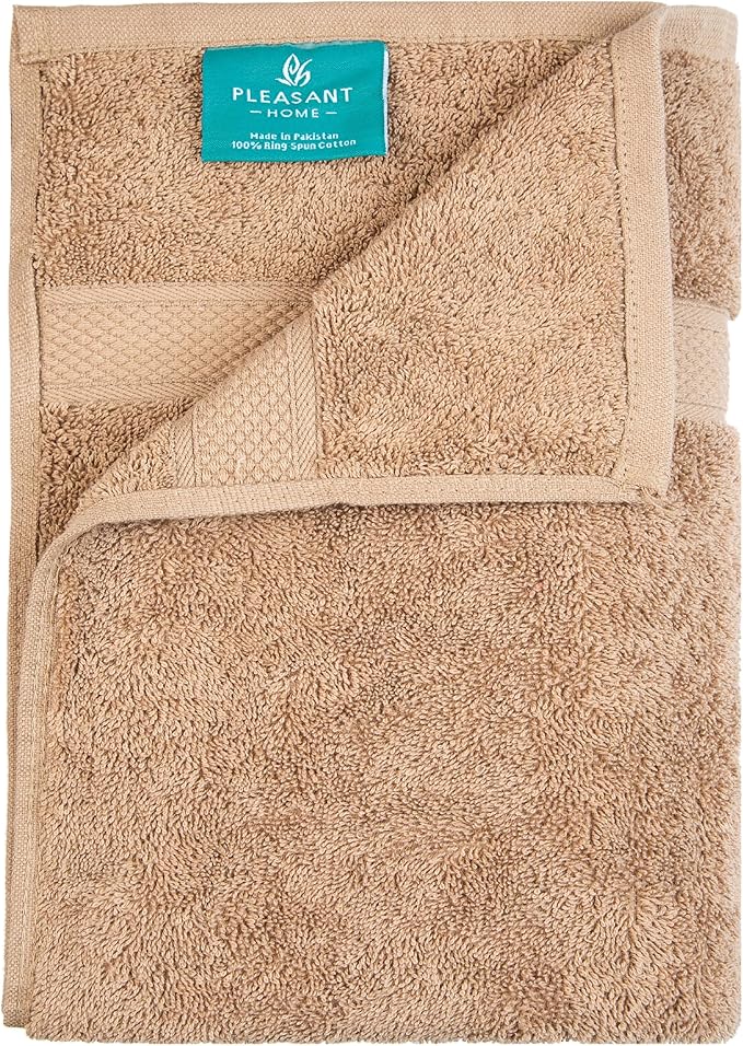 Pleasant Home Bath Towels Set of 6 (24” x 50”) 100% Cotton, 515 GSM | Lightweight, Soft & Absorbent Luxury Towels for Bathroom | for Gym, Pool & Spa | 6 Pack, Mocha-StrideForce Fitness