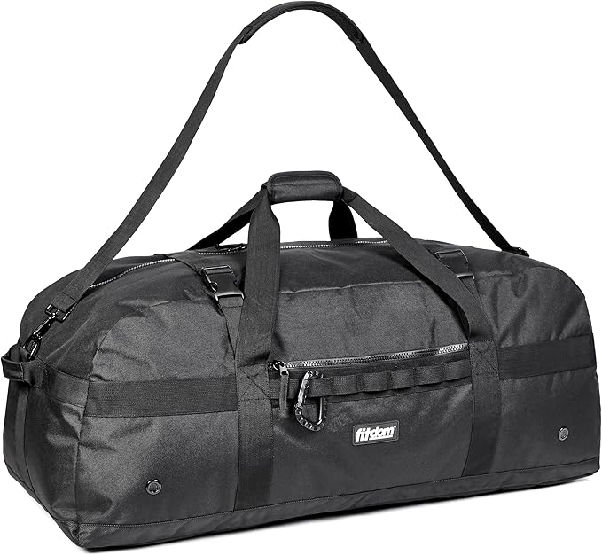 Fitdom 132L 36" Heavy Duty Extra Large Sports Gym Equipment Travel Duffel Bag W/Adjustable Shoulder & Compression Straps. Perfect for Soccer Baseball Basketball Hockey Football Team Coaches & More-StrideForce Fitness