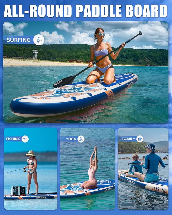 Inflatable Stand Up Paddle Board with SUP Accessories, Anti-Slip EVA Deck, 11'*33" Inflatable Paddle Boards for Adults & Youth of All Skill Levels-StrideForce Fitness