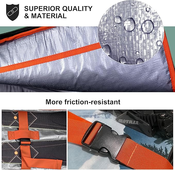 Unigear Snowboard Ski Bag for Air Travel, Reinforced Double Padded Snowboard Bag with EPE Dense, Water-Resistant and Durable up to 175cm Ski Snowboard Travel Bags for Flying-StrideForce Fitness