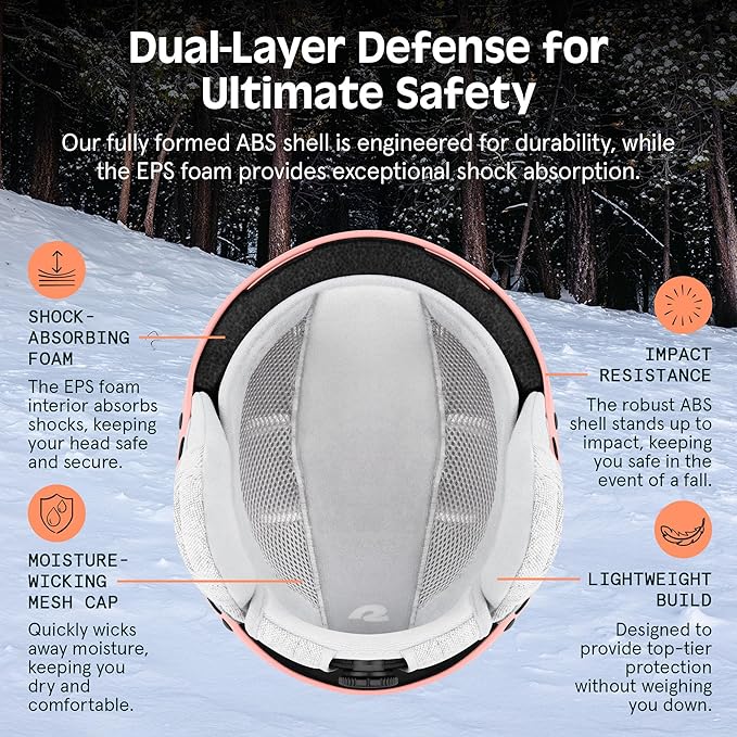 Retrospec Comstock Ski Helmet - Snowboard Helmet for Adults & Youth - Adjustable Fit Snow Helmet with Protective Shell and Breathable Vents for Men, Women, Boys & Girls-StrideForce Fitness