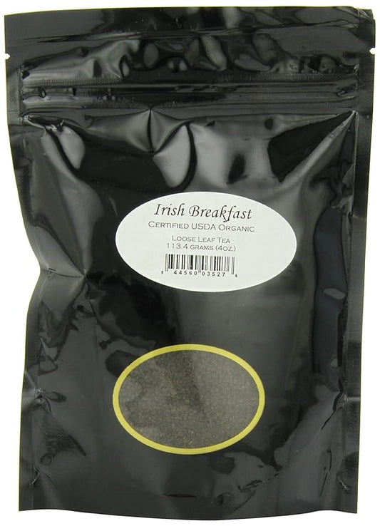 Organic Irish Breakfast Tea Pouches - 4oz | Loose Leaf Black Tea | Full-Bodied and Robust Flavor | Strong Morning Blend | Enjoy with Milk or Sugar | Bold Traditional Taste-StrideForce Fitness
