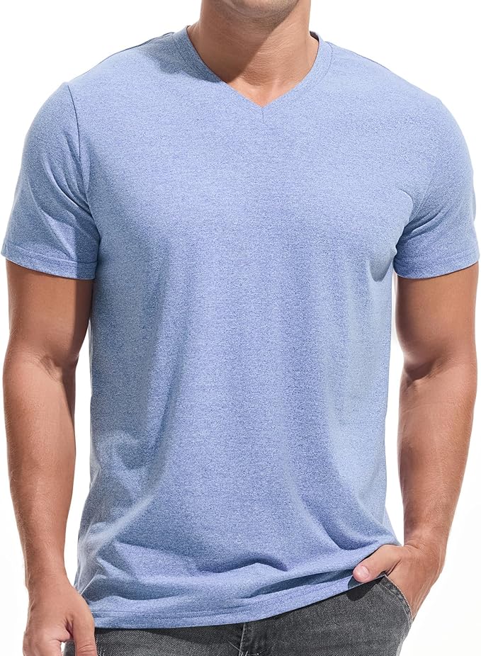VEIISAR Premium V Neck T Shirts for Men - Modern Fitted Tees Vneck Undershirts-StrideForce Fitness