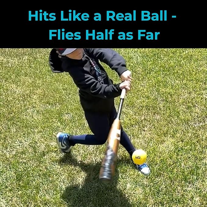 LoFli Limited-Flight Training Baseballs - Regulation Size & Weight, Soft, Safe & Durable - Indoor & Outdoor Practice for Kids & Adults – 6 Pack – Yellow-StrideForce Fitness